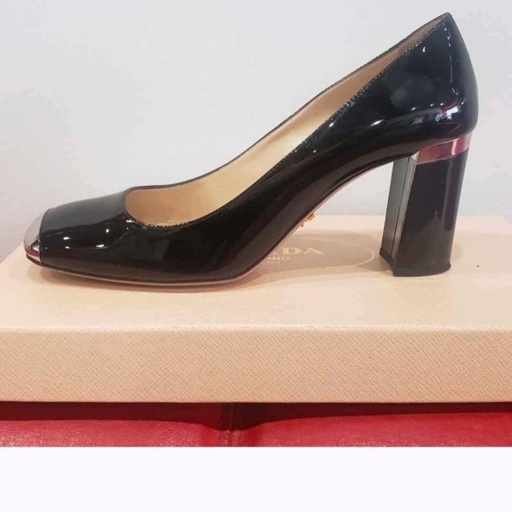 Prada CALZATURE DONNA Black Patent Leather Heels US8